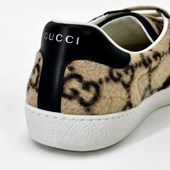 NEW GUCCI Ace GG Monogram Men\'s Wool Logo Sneakers 7.5 main image 6